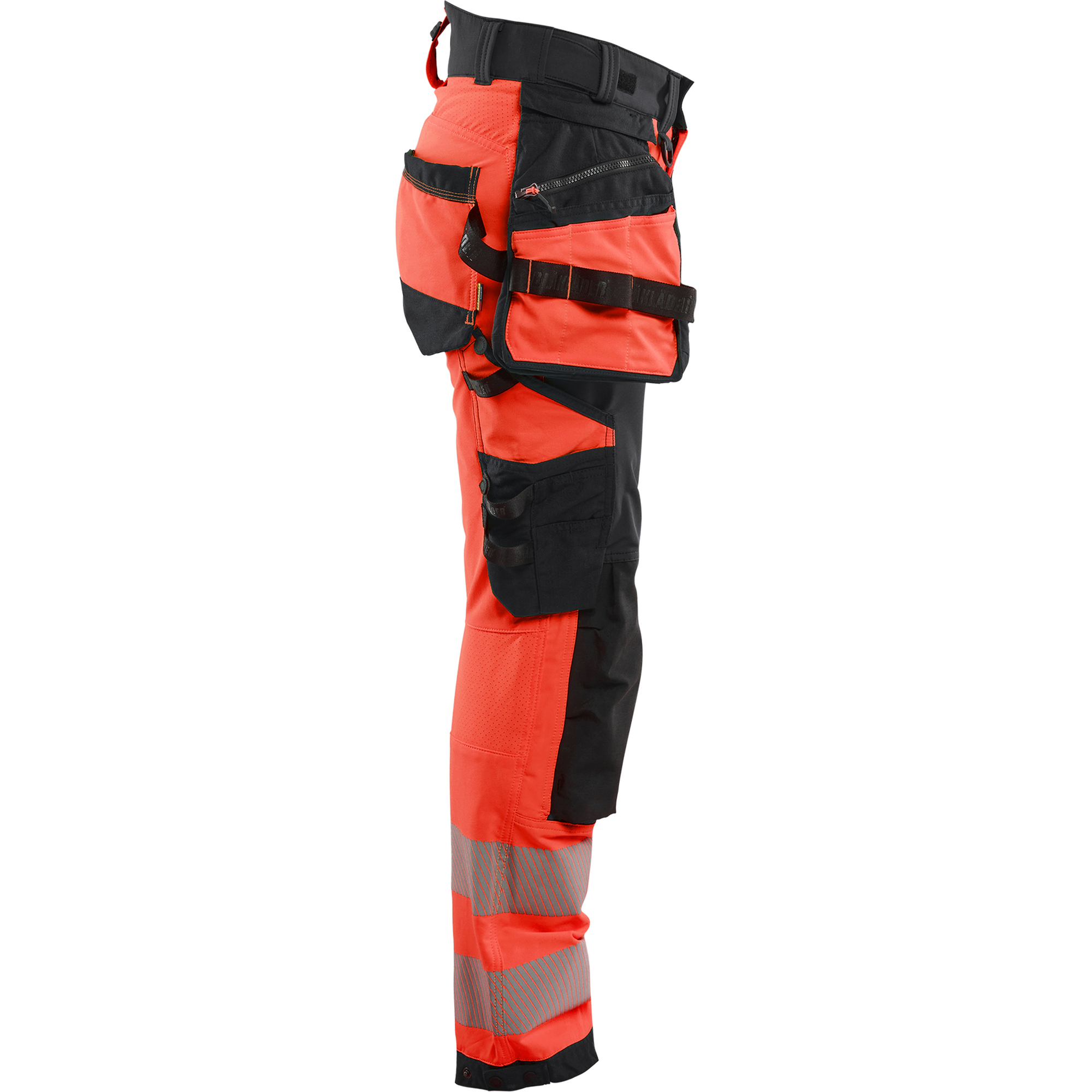 Blaklader High Vis Ladies 4-Way Stretch Trousers, Red/Black (2)