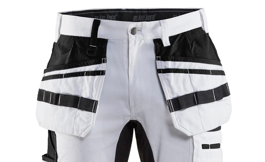 Blaklader Painter Trousers with Stretch Inserts, White/Black (5)