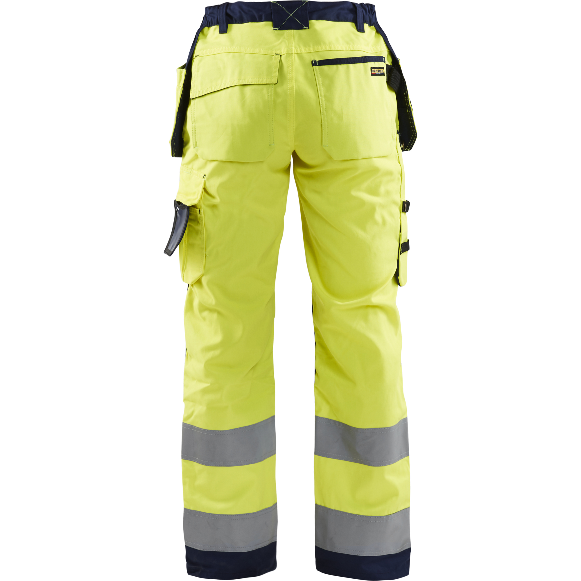 Blaklader High Vis Ladies Work Trousers with Tool Pockets, Yellow/Navy (2)