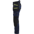 Blaklader STRIKER Women's Craftsman Work Trousers Stretch, Dark Navy/High Vis Yellow