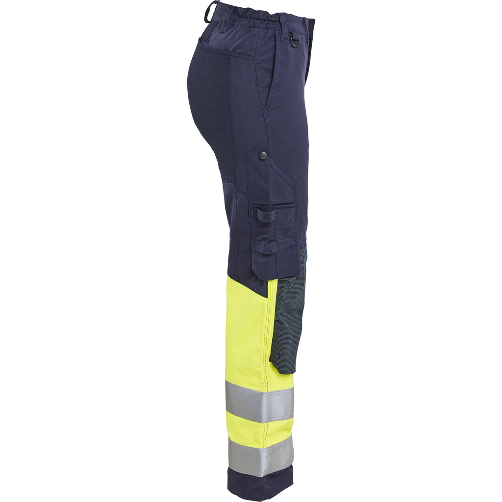Blaklader Ladies Multinorm Stretch Work Trousers, Navy Blue/Yellow (2)