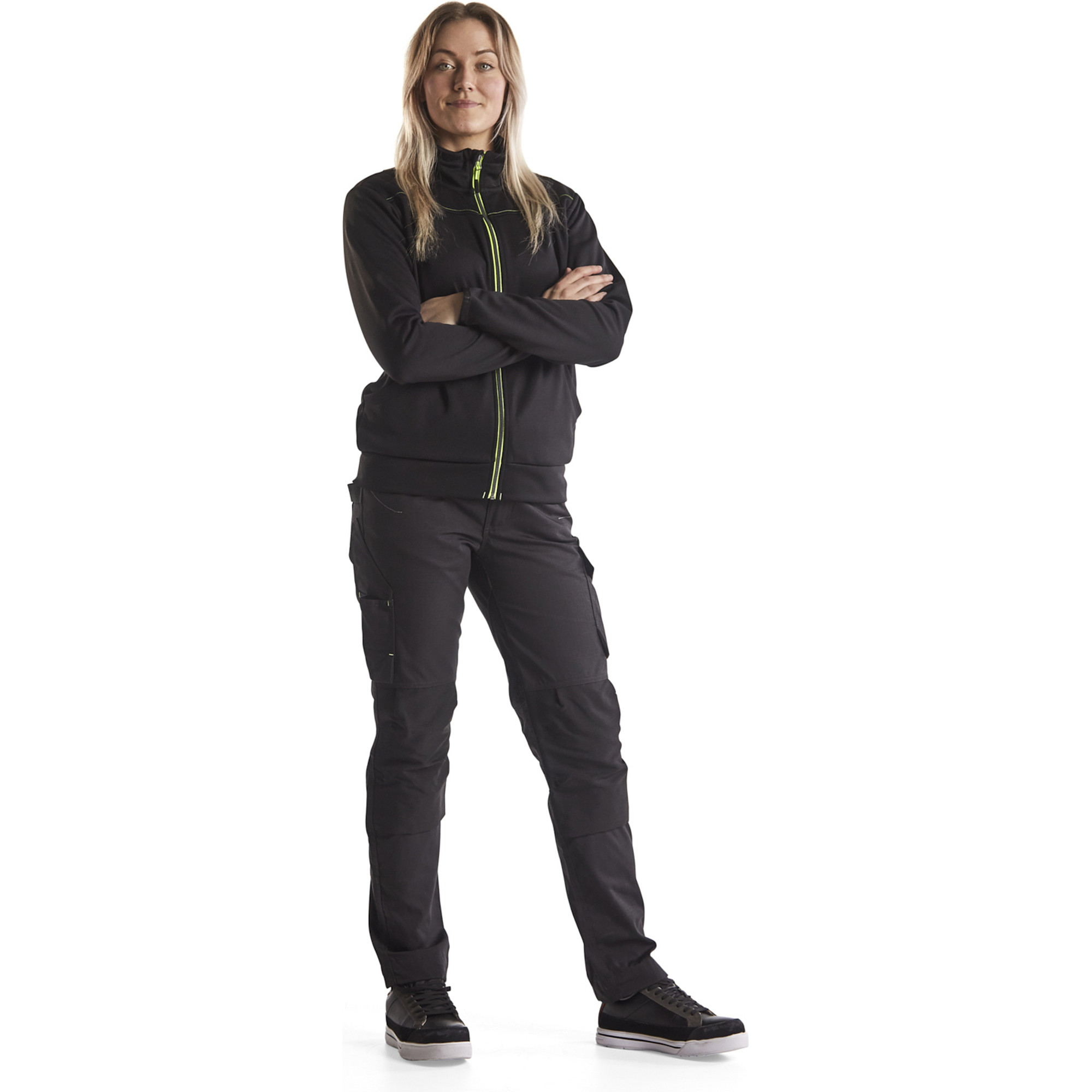 Blaklader Damen Stretch Arbeitshose, Schwarz/Gelb (6)
